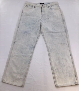 Pantalones de mezclilla rectos cortos cintura alta lavado ácido azul claro 7 For All Mankind para mujer 29 - Imagen 1 de 8