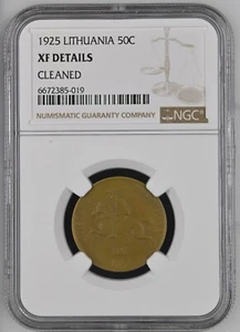 Lithuania 50 Centu 1925 NGC XF DETAILS CLEANED - Picture 1 of 2