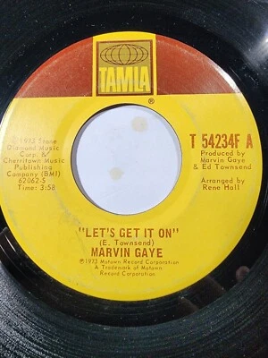 Marvin Gaye "Lets Get It On" & "I Wish It Would Rain" 45RPM Tamla VG F2 - Image 1 of 2