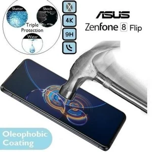 100%Genuine Tempered Glass 9H Screen Protector (ZS672KS) For Asus Zenfone 8 Flip - Picture 1 of 2