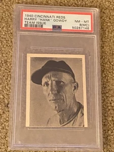 1940 CINCINNATI REDS REDLEGS TEAM ISSUE - HARRY ''HANK" GOWDY PSA 8 M/C NM-MT - Picture 1 of 1