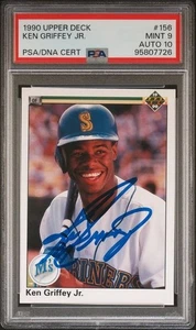 1990 Upper Deck #156 Ken Griffey Jr. signed auto card PSA DNA 9 10 - Picture 1 of 2