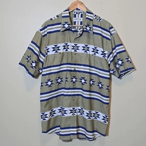 Orvis Southwestern Aztec Short Sleeve Button Down Shirt L Cowboy Western Rodeo - Picture 1 of 10