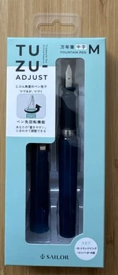 Pluma Estilográfica Sailor TUZU AJUST Transparente Azul Marino Mediana Plumín 11-0541-442 Hecha en Japón Foto 1 de 4