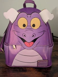 Disney Parks Loungefly Figment Mini Rucksack - Lila Lack, Applikation Ohren/Flügel - Bild 1 von 8