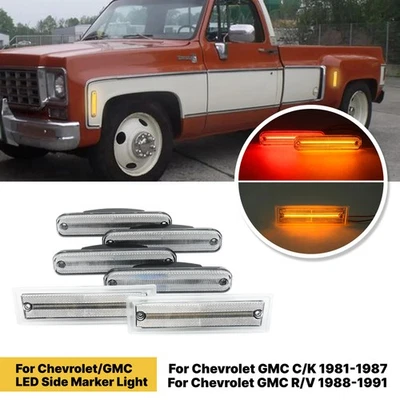 6xLED Pcs Marker Light For 81-91 Chevy GMC C/K R/V 30 3500 Trucks w/Dually Bed — 第 1/4 张图片