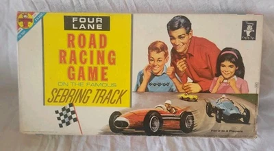 FOUR LANE ROAD RACING ON THE SEBRING TRACK GAME 1963 BOXED COMPLETE TRANSOGRAM - Image 1 of 4