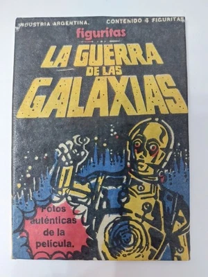 1977 年阿根廷星球大战密封包,长方形 Stani 背面贴纸罕见 — 第 1/4 张图片