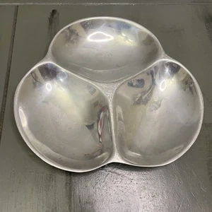Nambé Bowl #589A 3 Section Divided Heavy Serving Snack Dish Bowl 11" Oven Safe! - Picture 1 of 4