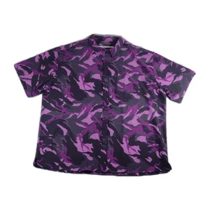Warrior Creation Of Adam Men's XXXL Purple Camo Short Sleeve Button Down Shirt - Picture 1 of 9