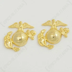 USMC Collar Badges - American WW2 Repro Badge Collar US Marine Core Anchor New - Picture 1 of 2