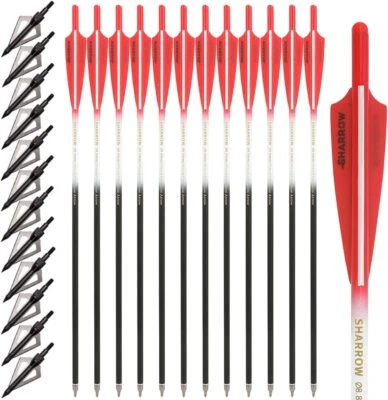 Crossbow Bolts Carbon Arrows 16" 17" 18" 20" 22" Archery Bow Tips Hunting Shoot - Image 1 of 4