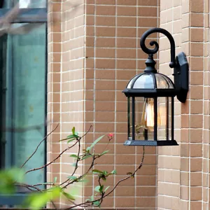 Outdoor Wall Light Garden Black Wall Lamp Balcony Wall Sconce Home Wall Lighting - Picture 1 of 8