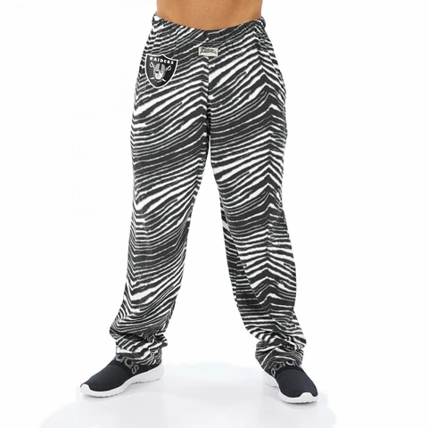 Zubaz NFL Men's Oakland Raiders Classic Zebra Print Team Logo Pants Cover