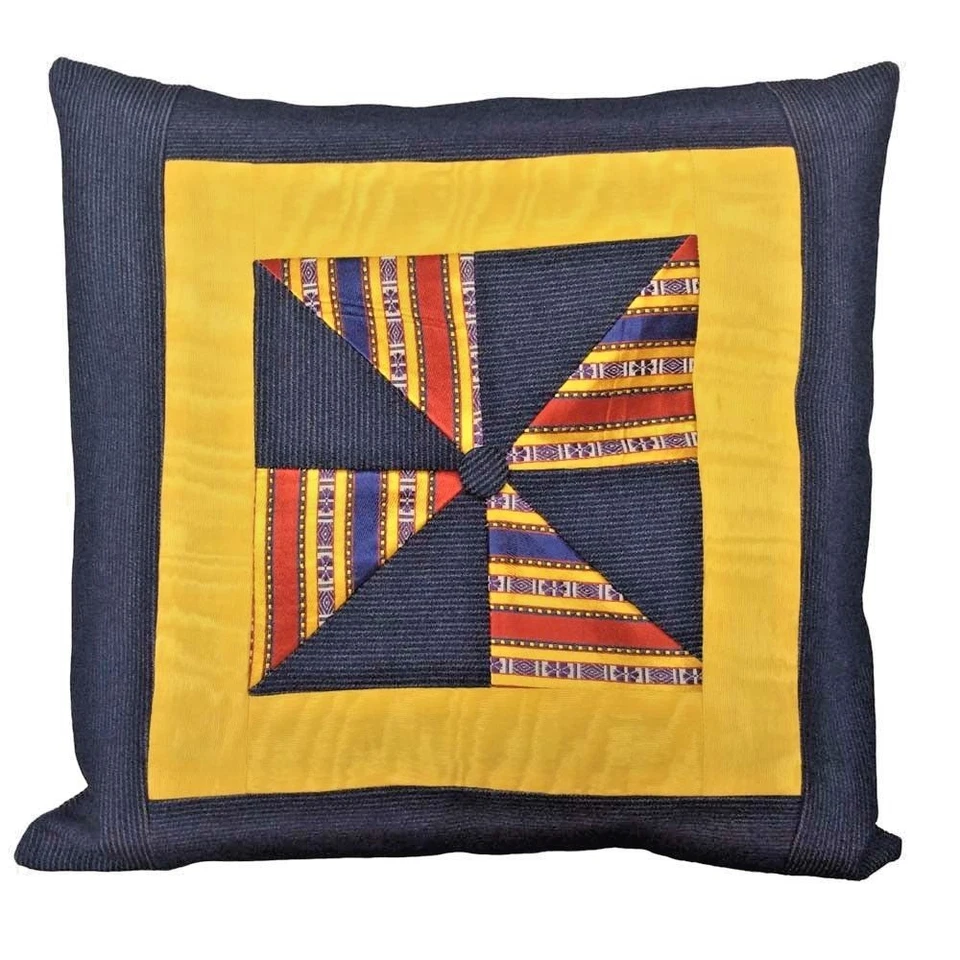 Kutnu & Denim Blue Patchwork 18x18" Decorative/Throw Pillow Case / Cushion Cover - Image 1 of 4