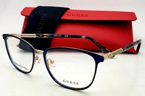 New GUESS Eyeglasses GU2659 091 51-17 Matte Blue & Gold Metal Frames w/ Glitter - Picture 1 of 12