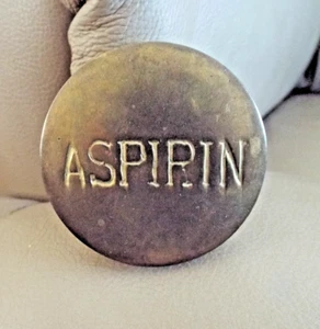 Unique***Mid-Century Modern ASPIRIN Brass HOLDER PILL BOX!! - Picture 1 of 5