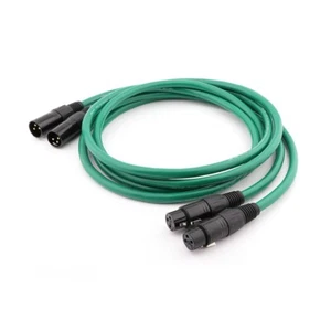 1pair 6N OFC Copper Silver Plated Wire Male to Female HIFI Audio 3pin XLR Cable - Picture 1 of 10