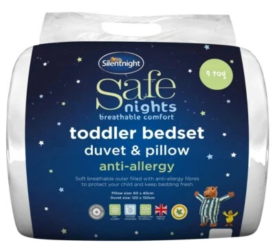 Silentnight SafeNights 9 Tog Duvet and Pillow Set Anti Allergy Toddler Child Kid