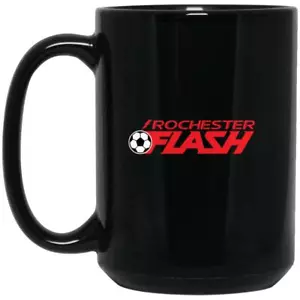 Rochester Flash Mug 15 oz. Black Glossy Ceramic | ASL Soccer Team - Picture 1 of 1