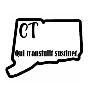 CONNECTICUT STATE MOTTO Qui transtulit sustinet Decal Sticker FREE USA SHIPPING - Picture 1 of 2