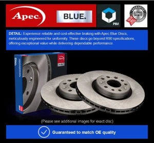 2x Brake Discs Pair Vented fits BMW 320D 2.0D Rear 04 to 18 300mm Set Apec Blue - Picture 1 of 2