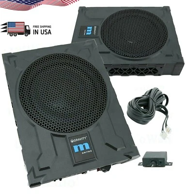Gravity Warzone 10" 1200W Compact Under Seat SLIM Powered Subwoofer Enclosure