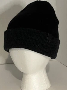 BICKLEY + MITCHELL Black & Gray knit turn cuff Beanie Used - Free Ship - Picture 1 of 4
