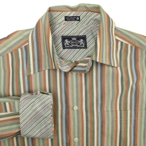 Robert Graham mehrfarbig gestreift Flip Manschette Knopfleiste Freizeithemd Herren XL - Bild 1 von 8