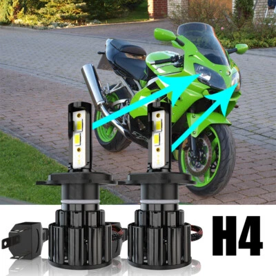 Faros LED HID H4 de alta potencia bombillas para Kawasaki Ninja ZX9R 1994-2003 Foto 1 de 4