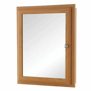 Bathroom Medicine Cabinet Fog Free Wood Framed Recessed Or Surface-Mount Oak