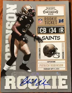2010 Playoff Contenders Rookie Ticket Autograph Patrick Robinson #177 - Picture 1 of 2