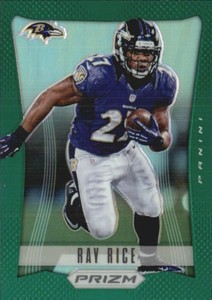 2012 Panini Prizm Prizms Green Baltimore Ravens Football Card #17 Ray Rice
