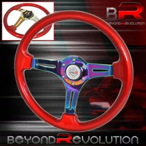 For Nissan Infiniti Heavy Duty Metal Steering Wheel Red Neo Chrome Type R - Picture 1 of 1