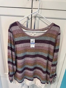 Nuevo Style & Co Moda Top a Rayas XL Punto Valor $54 Mujer - Imagen 1 de 3