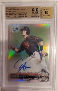 2017 Bowman Chrome Pros Ref Christian Arroyo Autograph 236/499 BGS 9.5 w/10 Auto - Picture 1 of 2