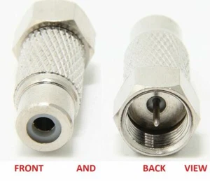 ATARI 2600 / 5200 / 7800 RF TV COAXIAL MACHO F ENCHUFE A HEMBRA ADAPTADOR COAXIAL A RCA - Imagen 1 de 5