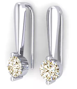 2.14 Ct Vvs1 Fancy Golden Color Moissanite Diamond 925 Silver Wedding Earrings - Picture 1 of 3