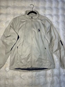 Polo Golf Ralph Lauren Jacket Men's Large Cream Full Zip Big Pony Embroidered - Picture 1 of 6