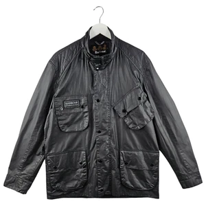 Chaqueta de trabajo encerada negra Barbour International para hombre talla grande L - Imagen 1 de 20