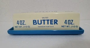 Fishs Eddy West Elm Butter Dish Ceramic Lidded Salted Butter Stick Dish ~8.5" - Picture 1 of 18