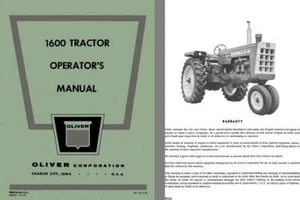 Oliver 1600 Tractor Operators Manual No. S1-4-41 - Imagen 1 de 1