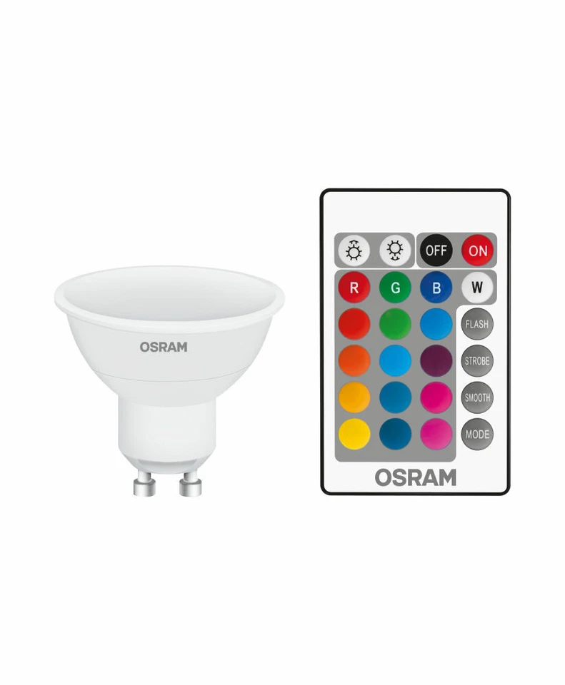 OSRAM RGBW + Fernbedienung GU10 / PAR16 LED Strahler 2,9W Dimmbar 120° CCT matt - Bild 1 von 1