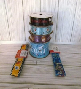 Disney Olaf, hello kitty, princess, toy story, cars Ribbon Bundle - 7/8 - 2.25" - Picture 1 of 11