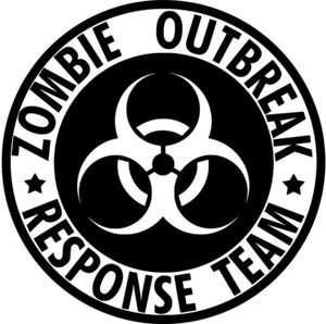 Zombie Outbreak Response Team Biohazard Vinyl Sticker Decal - Choose Size Color - Picture 1 of 2