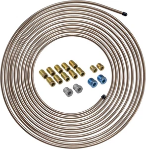 25 ft 1/4 True Copper-Nickel 1 Coil and Fitting Kit, Copper - Foto 1 di 9