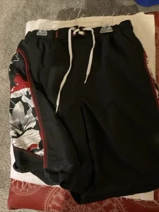 Nike Badehose Shorts Herren Large rot schwarz mit Futter Kordelzug Taschen Logo " - Bild 1 von 5