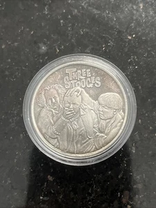 Vintage Three Stooges 1oz Fine Silver Round Golden State Mint Toned - Picture 1 of 4