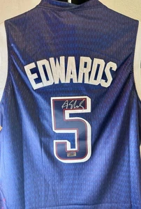 ANTHONY EDWARD Signed TEAM USA Jersey MEDIUM Autograph w/COA (AD) + SHIPS FREE! - Picture 1 of 9
