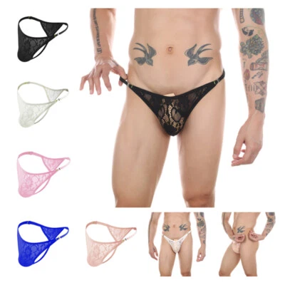 Mens G-string Briefs Thong Bikini Underwear Sexy T Back Pouch Panties Swimwear - Image 1 of 4